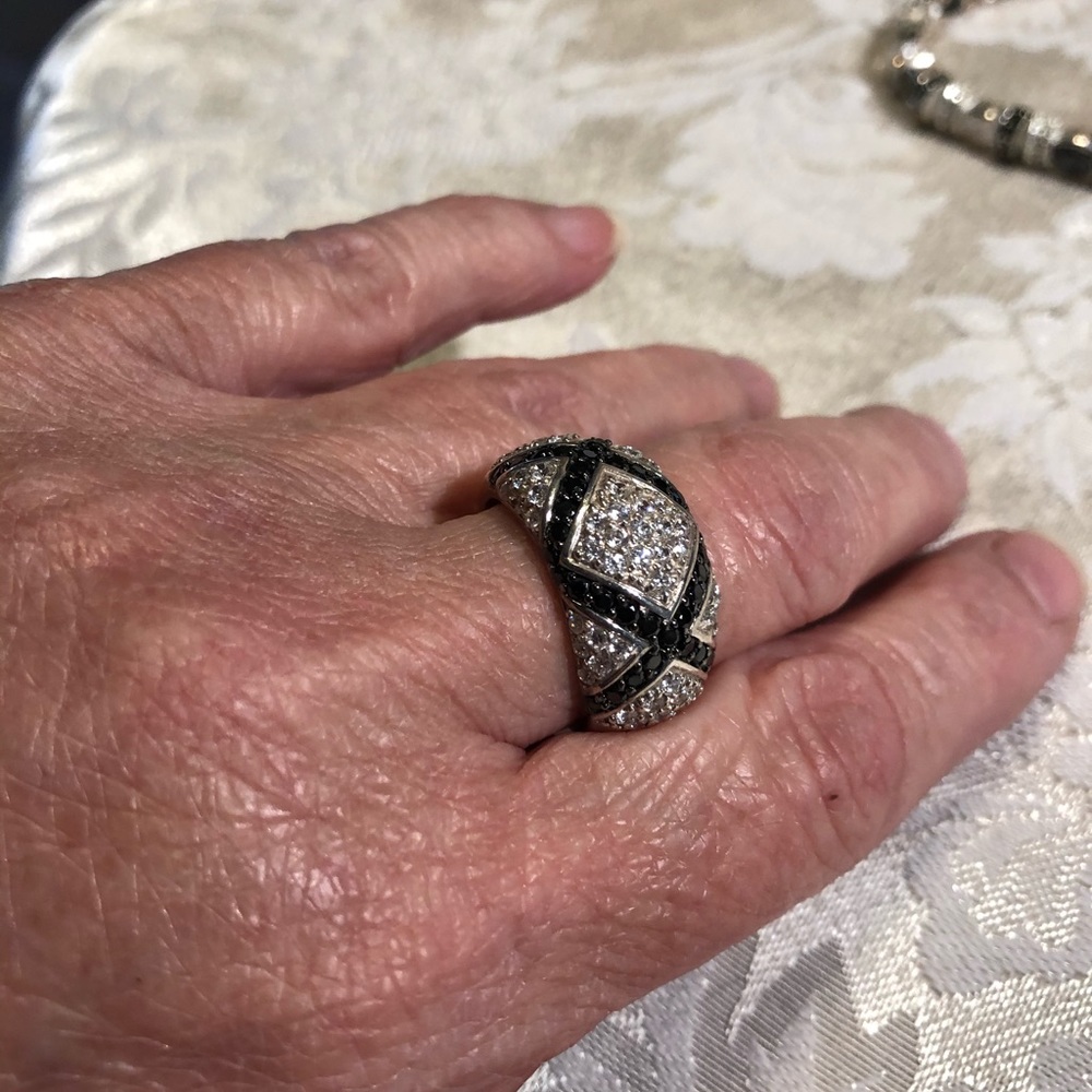 Cz Pave Statement Silver Ring - image 7